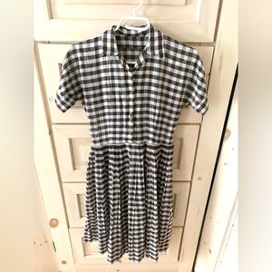 Vintage handmade brown gingham dress.